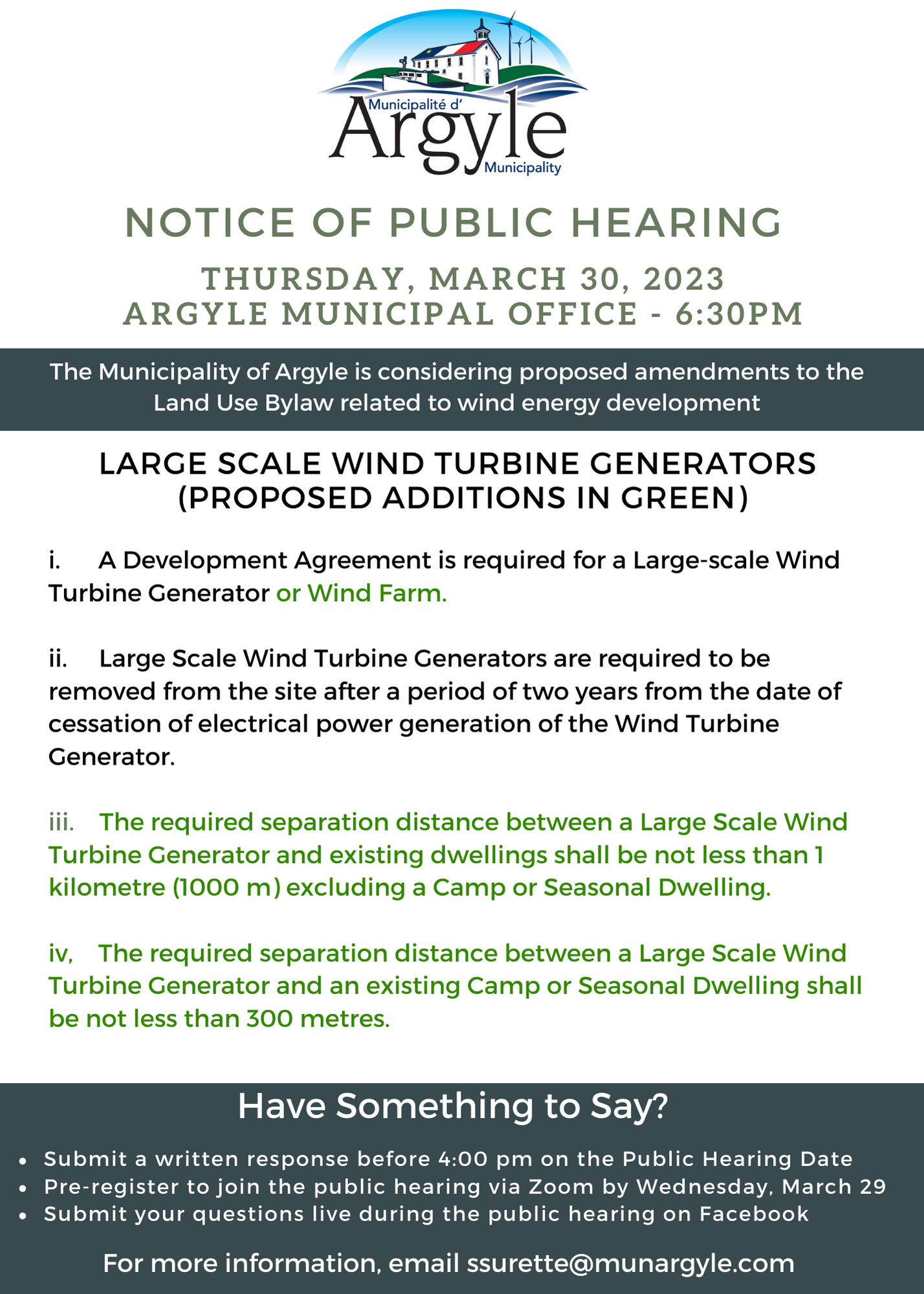 Public Hearing Mar 30 Wind Turbine